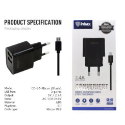 CD-65 Micro 2.4 A 2 USB & Cable.Micro 1M