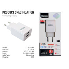 CHARGE CD-98 IP 2.4 A 2 USB & CABLES. 1m
